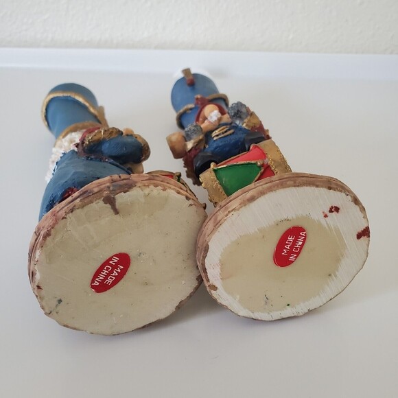 Christmas Candle Holders 7 " Tall Resin set of 2 Solider Drummer Candle Holders - Picture 6 of 11